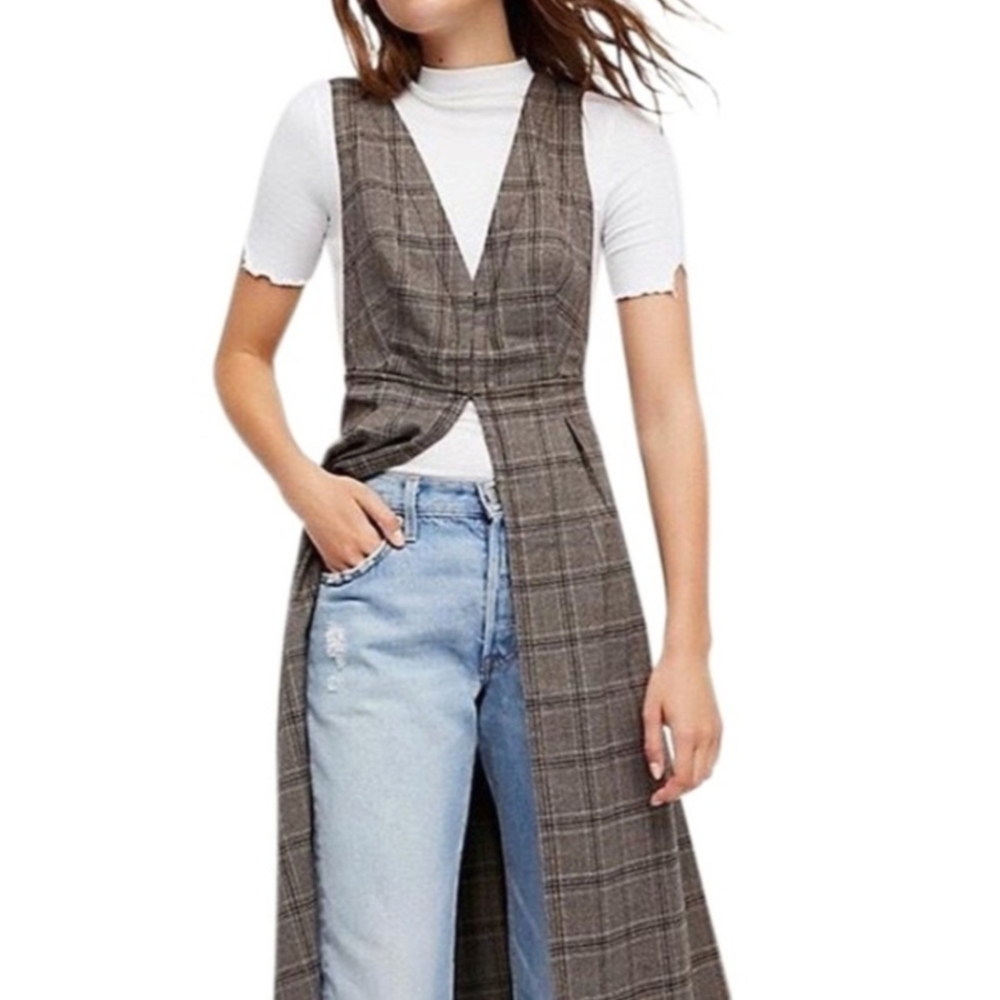 NWOT Free People - Plaid Vest